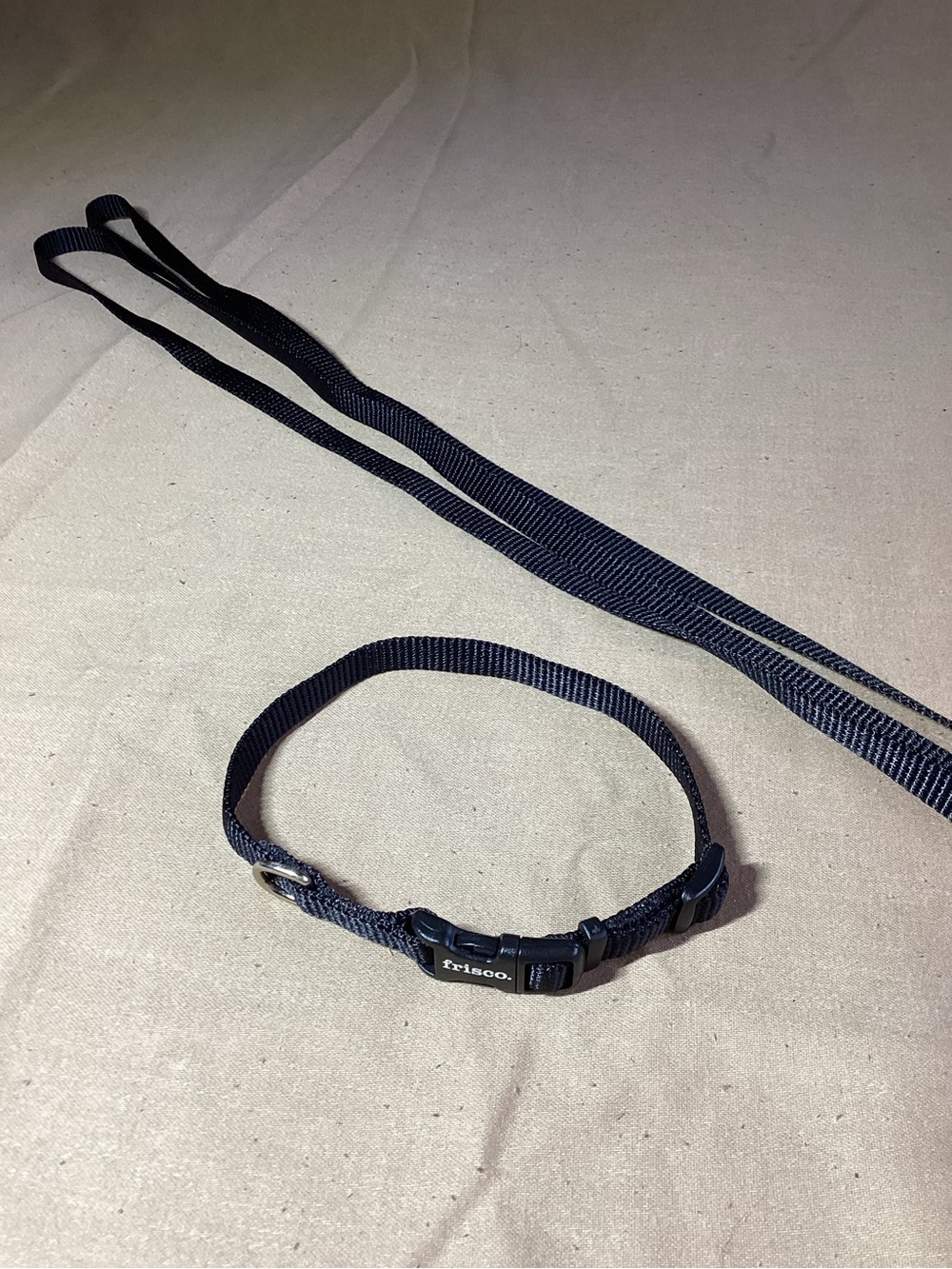 Frisco Solid Nylon Dog Collar and Leash, Black, XS